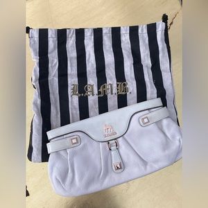 L.A.M.B. Clutch Off White with Rosegold hardware.
